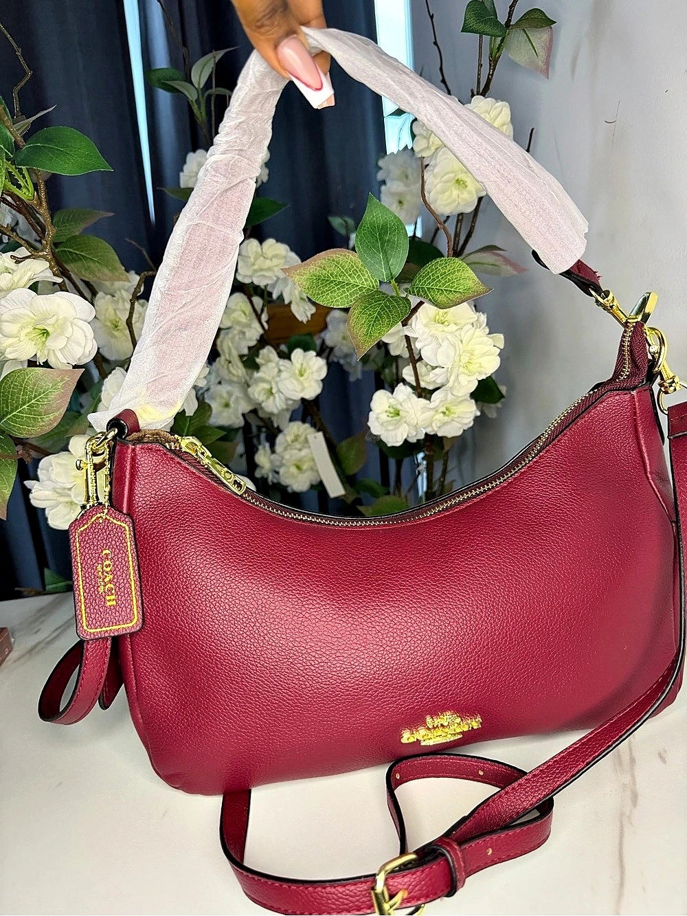 Teri Shoulder Bag CA209 Red & Brown